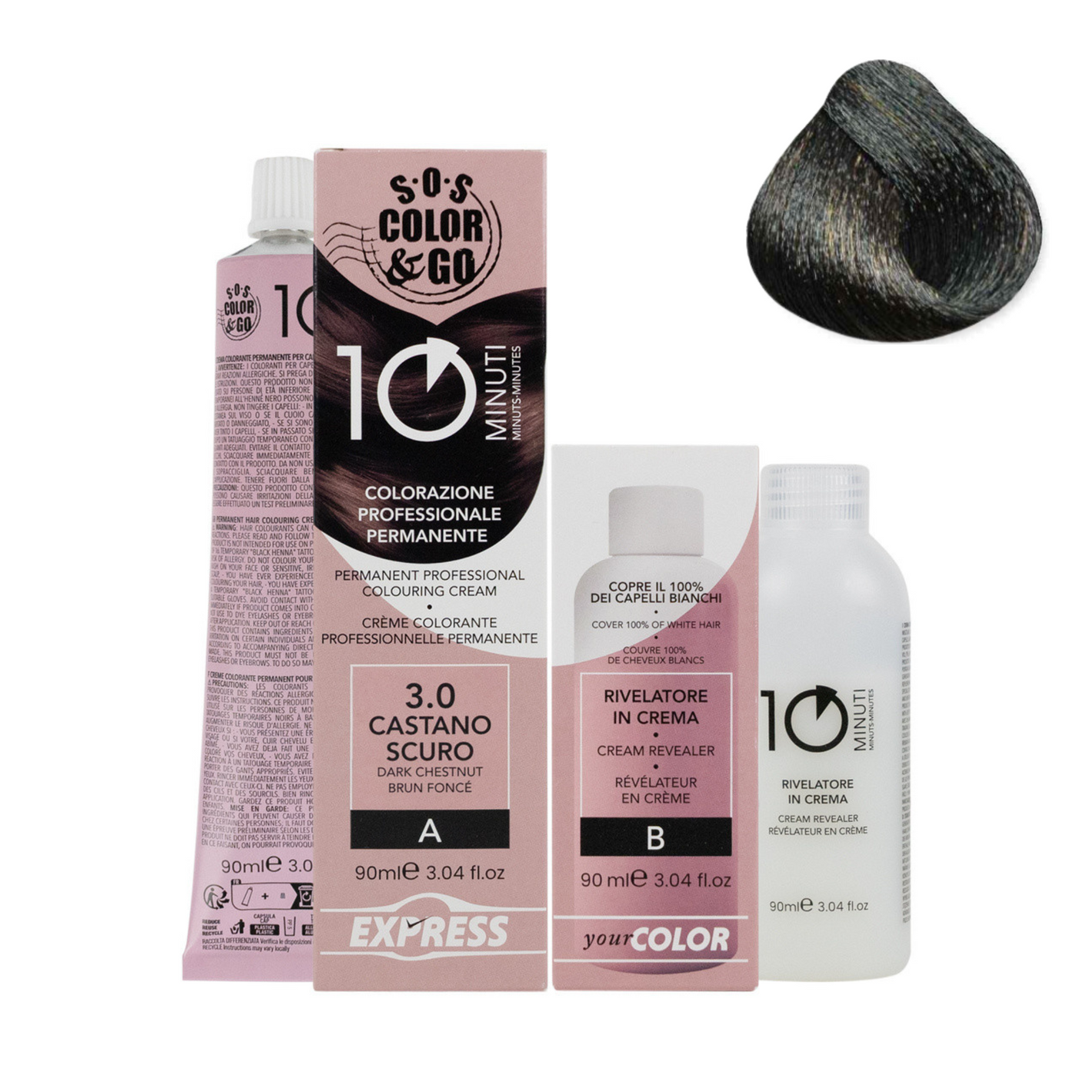 Alama S.o.s. Color&Go 10 minutna barva - temno kostanjeva 3.0