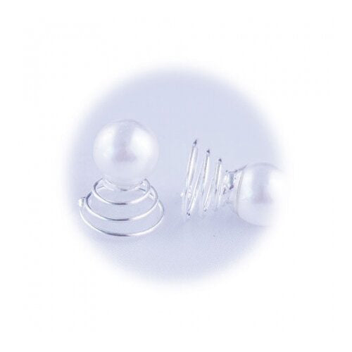 Dekoracija/špirale za lase Pearl velike 1cm 6kos