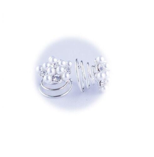 Dekoracija za lase Pearl + biseri rožice 6kos