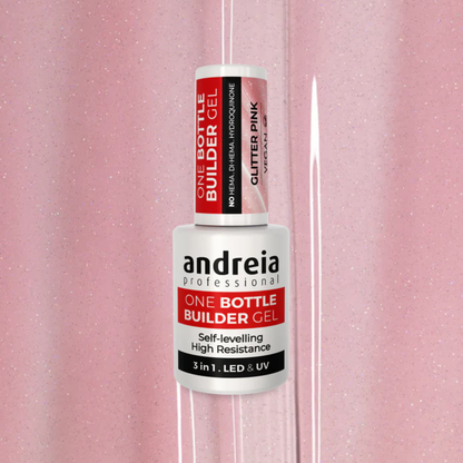 Adreia Professional One Bottle Builder Gel 3 in 1 Glitter Pink gradini gel 14ml