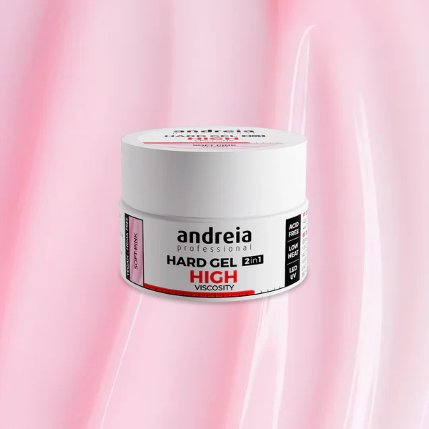 Andreia Hard Gel High Viscosity Soft Pink gradilni gel za nohte 22g