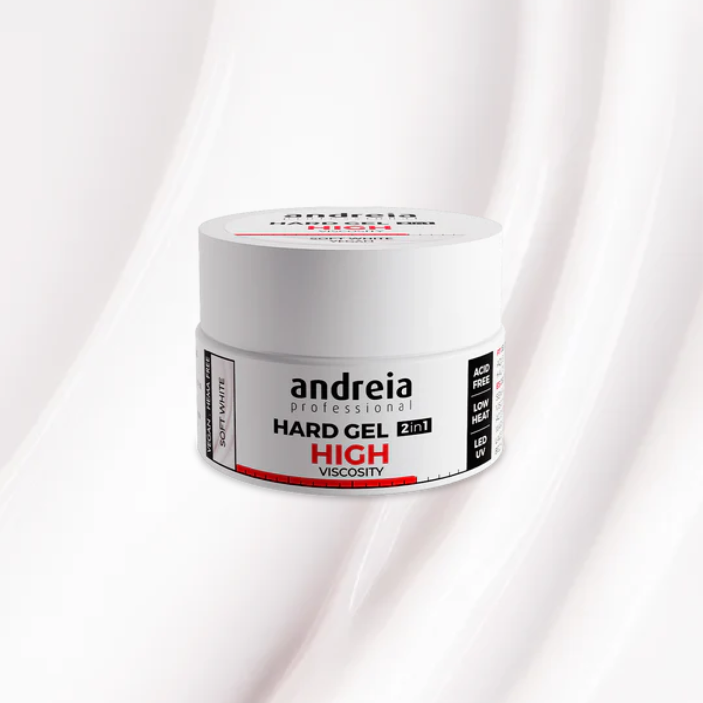 Andreia Hard Gel High Viscosity Soft White gradilni gel za nohte 22g