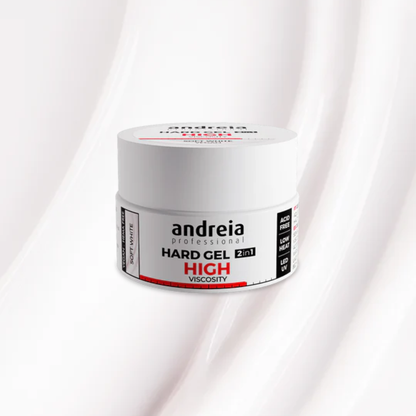 Andreia Hard Gel High Viscosity Soft White gradilni gel za nohte 22g