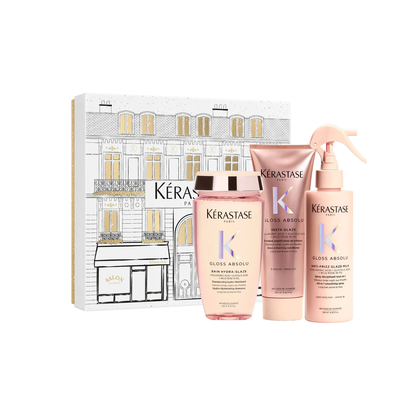 Kérastase Gloss Absolu Holiday Box set za mehkobo in sijaj las - šampon, balzam, nega