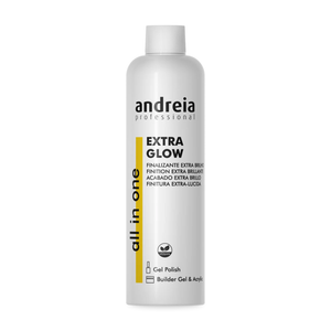 Andreia All In One - Extra Glow tekočina za sijaj in odstranjevanje zgornje plasti nadlaka (lepljive plasti) 250ml