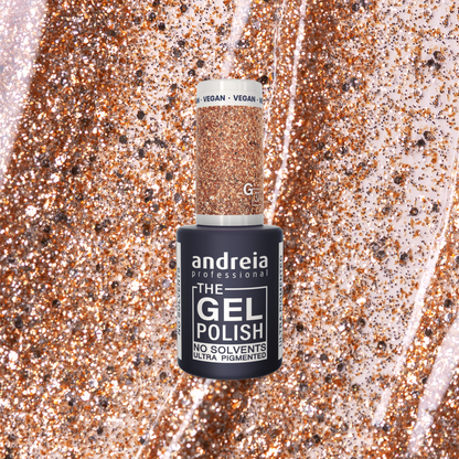 Andreia The Gel Polish G37 - Gold Glitter - veganski permanentni lak za nohte 10,5ml