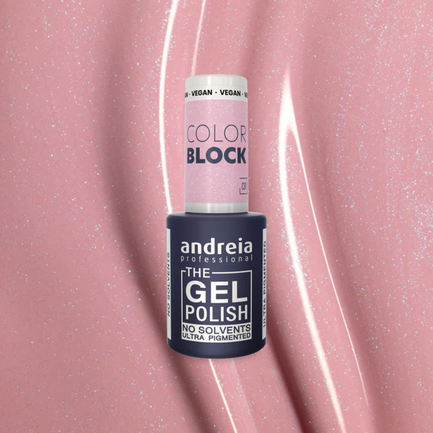 Andreia The Gel Polish CB1 - Baby pink with blue shimmer - veganski permanentni lak za nohte 10,5ml
