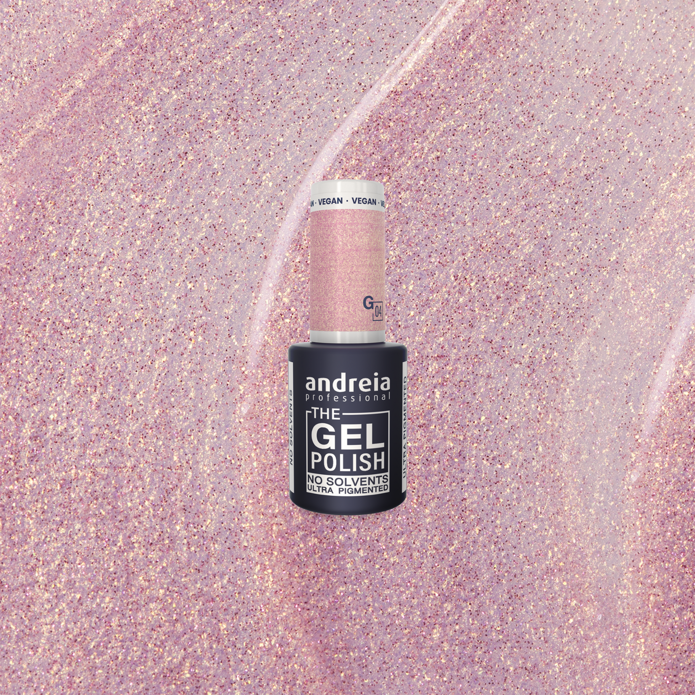 Andreia The Gel Polish G04 - Pink and Gold Glitter