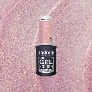 Andreia The Gel Polish G04 - Pink and Gold Glitter - veganski permanentni lak za nohte 10,5ml