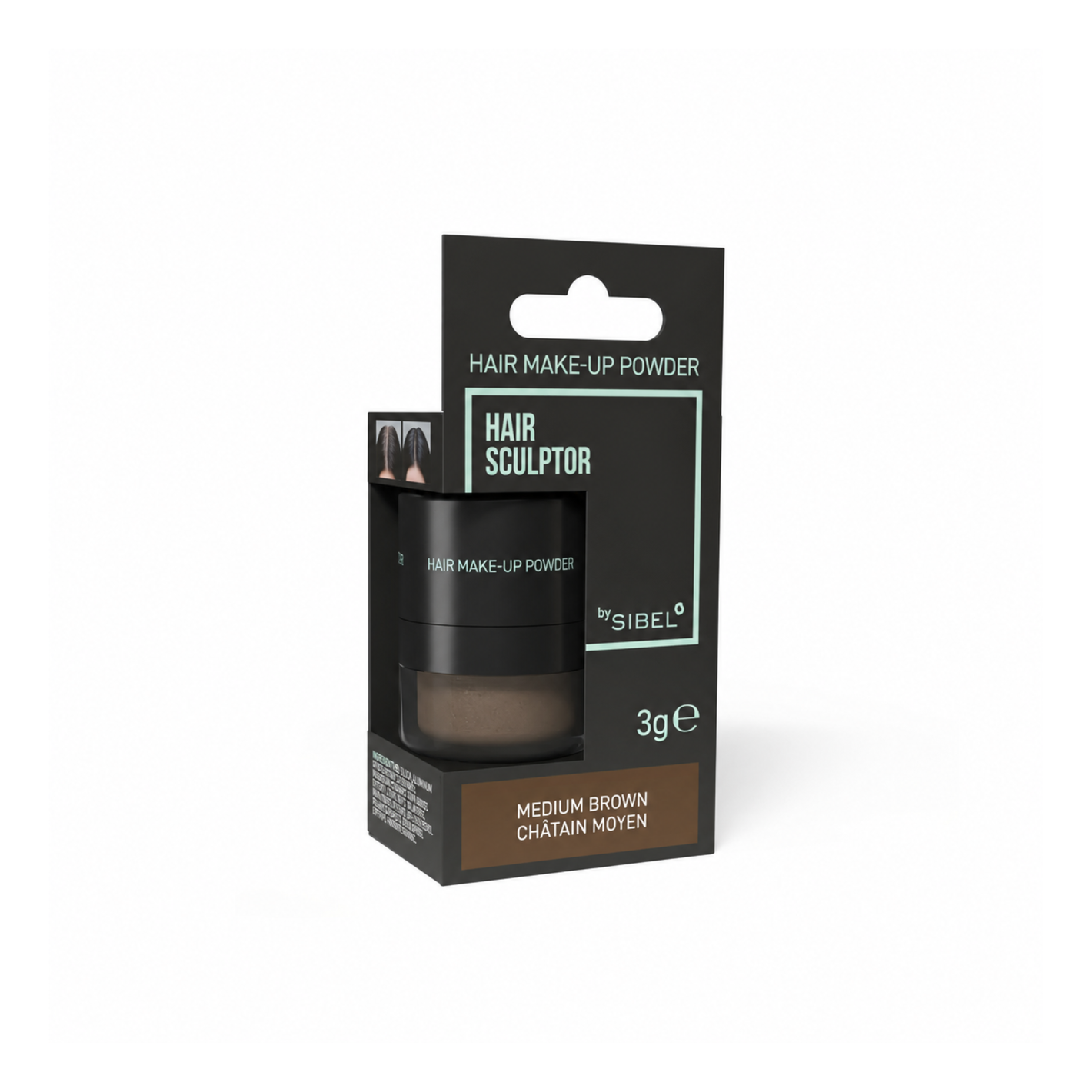 Sibel puder za prekrivanje sivih las in narastka 3g - medium brown