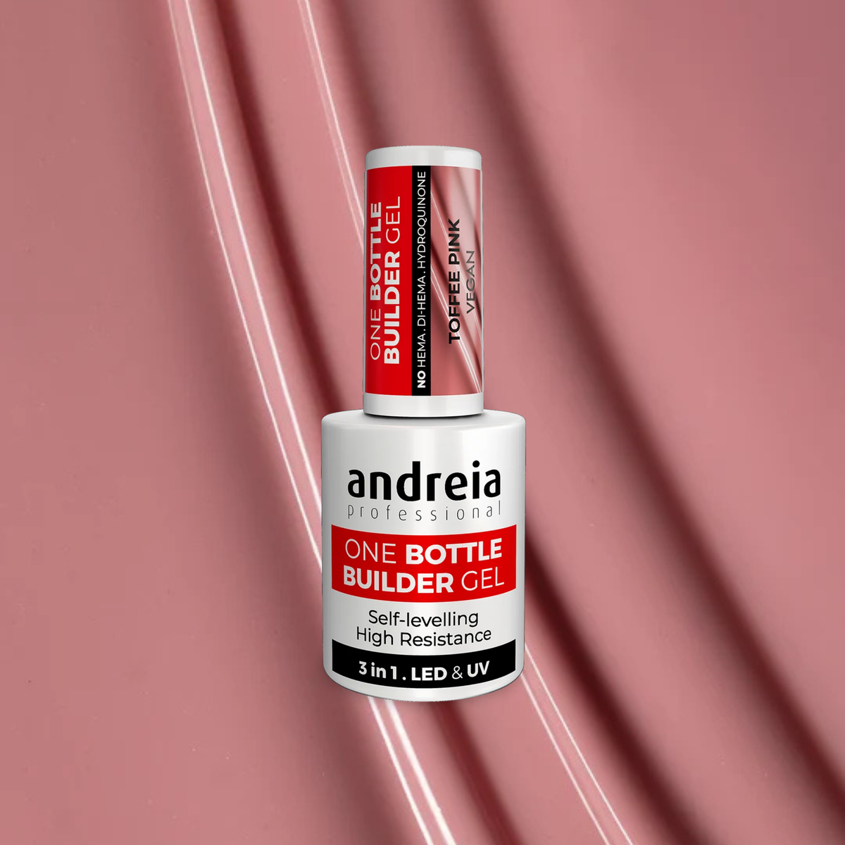 Adreia Professional One Bottle Builder Gel 3 in 1 - Toffee pink gradini gel 14ml