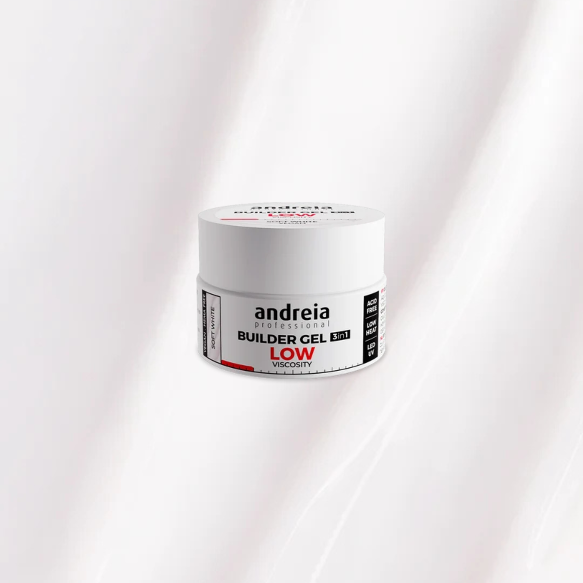 Andreia Builder gel Low Viscosity - Soft White gradilni gel za nohte 44g
