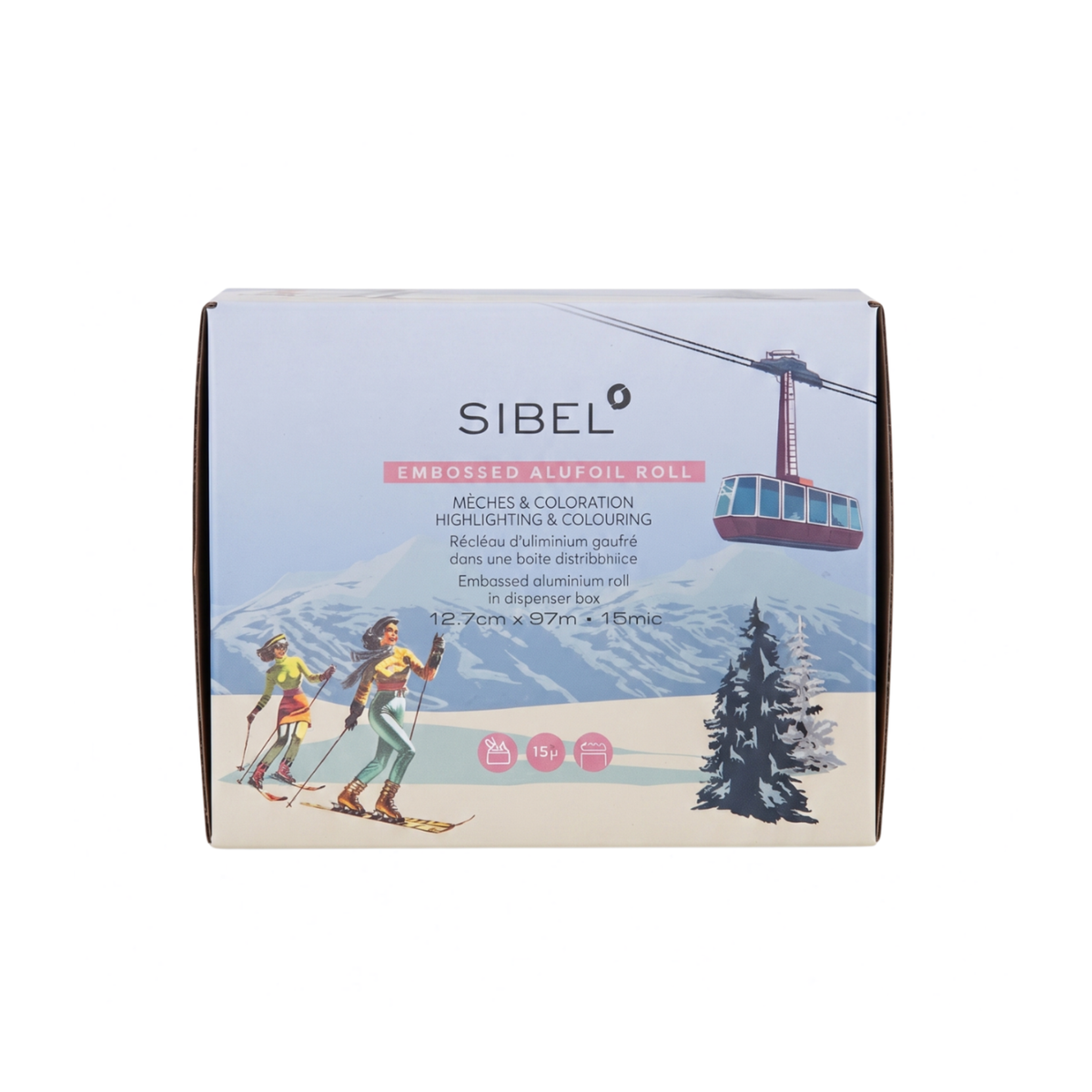 Sibel Embossed folija za pramena – Alpine Glow 12,7 cm × 97 m