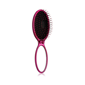 Wet Brush zložljiva krtača za česanje z ogledalom - roza