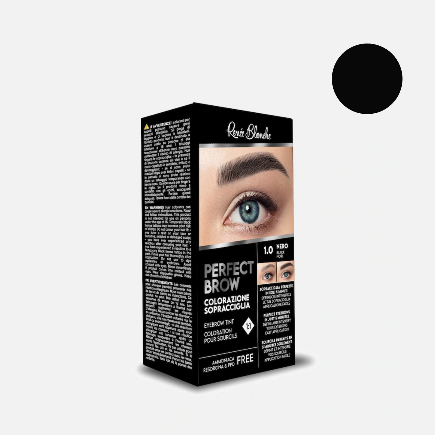 Renee Blache barva za obrvi trepalnice - črna 1.0