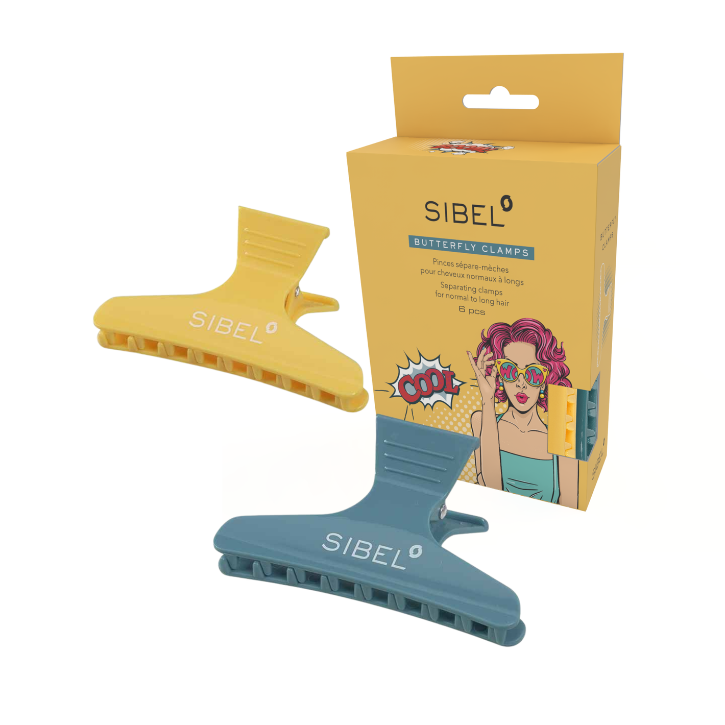 Sibel sponke za lase Pop Art Butterfly 6kos P005779