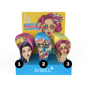 Sibel krtača za razčesavanje las - Pop Art - različne barve