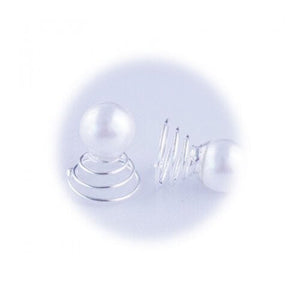Dekoracija/špirale za lase Pearl velike 1cm 6kos